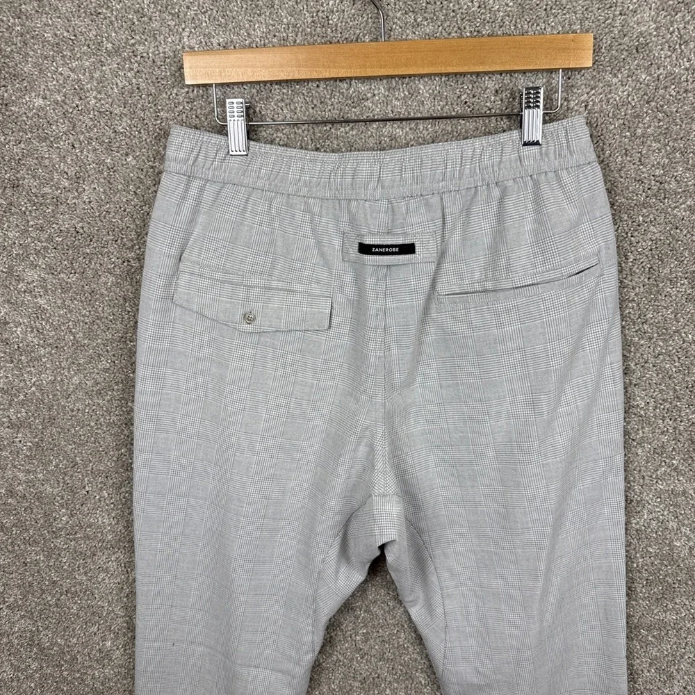 Zanerobe Mens Size 34 Gray Glen Plaid Jogger Pants Elastic Waist Drawstring